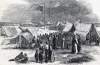 Survivors of the wreck of the steamer "Golden Rule," on Caribbean coral island of El Roncador, May 1865, artist's impression