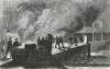 River barges fired by Confederate agents, New York City, November 25, 1864, artist's impression