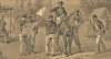 Edwin Forbes, "Newspapers in Camp," artist's impression, detail
