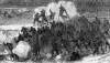 Storming a Confederate strongpoint, Battle of Poplar Spring Church, September 30, 1864, artist's impression, detail