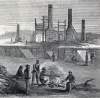 Destroyed home of Colonel Pegram, C.S.A, Siege of Petersburg, Virginia, November 1864, artist's impression, detail