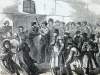 Scene outside the United States Pensions Office, New York City Customs House, March 1866, artist's impression, detail