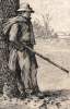"A Rainy Day on Picket," Edwin Forbes, copper plate etching, 1876, detail