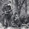 Contact between Union and Confederate pickets near Chattanooga, Tennessee, November, 1863, artist's impression, detail