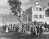 Citizens of Atlanta, Georgia receiving passes to go North or South, October 1864, artist's impression, detail