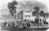 Citizens of Atlanta, Georgia receiving passes to go North or South, October 1864, artist's impression, zoomable image