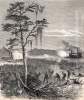Confederate troops attacking Union naval units on the Red River, Louisiana, artist's impression, May 1864, zoomable image