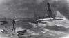 Rescue off the South Carolina coast of the sole survivor of a lightship sinking, December 10, 1864, artist's impression