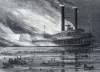 The river steamer "Sultana" burning on the Mississippi River, April 27, 1865, artist's impression, detail