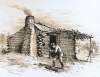 "Winter Camp - A Wagoner's Shanty," Edwin Forbes, copper plate etching, 1876