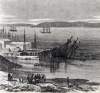 Wreck of the S.S. Aquila, San Francisco, California, 1863, artist's impression.