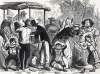 The "Water Melon Wagon," Farmer's Picnic at the beach, Raritan Bay, Amboy, New Jersey, August 1, 1865, artist's impression