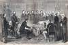 Abraham Lincoln on his deathbed, 10th Street, Washington, DC, April 14-15, 1865, artist's impression, zoomable image