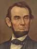 Abraham Lincoln, artist's impression, lithograph, circa 1877