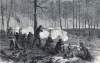 Fighting from the Union entrenchments, Battle of Ezra Church, Virginia, July 28, 1864, artist's impression, zoomable image